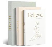 GoldOars 3Pcs Decorative Books with Magnetic Linen for Home Decor