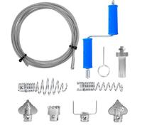 GoldOars Drain Snake Unblocker 5m x 12mm, Pipe Cleaner Kit with 6 Diamond-Cut Heads, Manual Dual Adapters, Heavy-Duty Drain Spiral for Kitchen Sink, Bath, Toilet, Shower Clogs