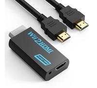 GoldOars Wii to HDMI Adapter with 1.5m Cable, Converter for Retro Game, 1080/720 Immersive Visual, 3.5mm Audio output, Plug and Play, Fit for Modern TV (Black)