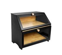GoldonWal Bamboo Bread Box Double Layer, Anti-Mold Bread Storage with Magnetic Lid
