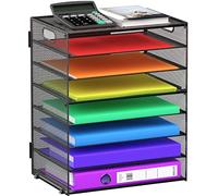 GoldOrcle 8 Tier Paper & Letter Organizer with Handles Document Rack Mesh for Office School Desk