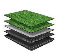 GoldOuya 60 x 90 CM Dog Grass Pad With Tray for Indoor/Outdoor Potty Training - Reusable and Easy to Clean