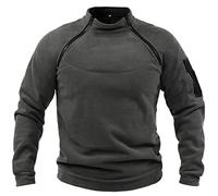 GOLDP Tactical Combat Fleece Pullover Jacket Men Military Athletic Sport Jumper Tops Army Windproof Sweaters (3XL,dark grey)