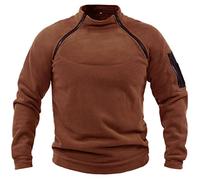 GOLDP Tactical Combat Fleece Pullover Jacket Men Military Athletic Sport Jumper Tops Army Windproof Sweaters (2XL,claret)
