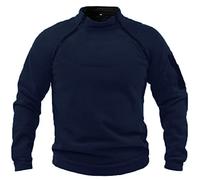 GOLDP Tactical Combat Fleece Pullover Jacket Men Military Athletic Sport Jumper Tops Army Windproof Sweaters (XL,navy blue)