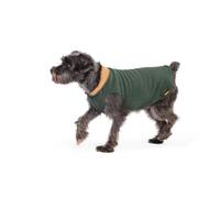 Goldpaw Duluth Double Fleece Dog Sweater, Hunter/Chipmunk, Size 14 | Soft dog fleece with 4-way stretch, warm pet jacket for fall and winter, reversible outerwear, machine washable