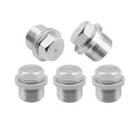 Goldpea M12x1.75 Male Stainless Steel 304 Solid Flange Hex Pipe Plug 5pcs