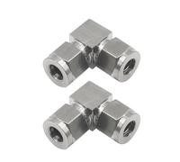Goldpea Stainless Steel 304 Compression 90 Degree Elbow 1/8" OD x 1/8" OD Tube Fitting with Double Ferrule, Pack of 2