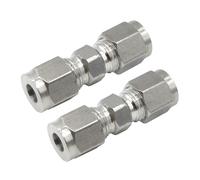 Goldpea Stainless Steel 304 Compression Union 12mm OD x 12mm OD Tube Fitting, Pack of 2