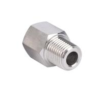 Goldpea Stainless Steel 304 M14*1.5 Female Thread x 1/4" NPT Male Adapter Metric Convert NPT Pipe Fiiting for Pressure Gage 1pc