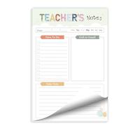 GOLDPEI Teacher Notepad, To Do List, Appreciation Gift, 5.6"x8.3" | 50 Sheet, Tear-Off Task list, Stationary Must Haves, Notes and Contact, Preschool, Elementary, Middle, High School