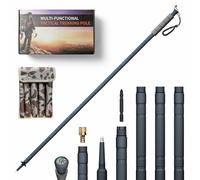 GoldPig 48" Modular Aluminum Tactical Hiking Stick - 6-Piece Walking Stick with Compass, Screwdriver & Whistle, Tungsten Tip, Carry Pouch for Trail, Travel & Everyday Walks