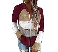 GOLDPKF Comfortable Blanket Hoodie Women's Jumpers Size 10 Uk Fluffy Kawaii Clothing Sweaters for Women Stitch Long Line Jumpers Polo Neck Jumper Women Ladies Loungewear Tops Wine Red S UK6 UK8