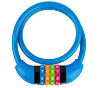 GOLDPOOL Children's Bicycle Lock, Colourful Combination Lock, Bicycle Lock with Numbers, 650 x 11 mm, Cable Lock Code Combination, Blue Children's Bicycle Lock 4-Digit Resettable Combination