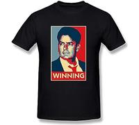 GOLDROAST Men's Charlie Sheen Winning T Shirt O-Neck Unisex Short Sleeve T-Shirt Black L