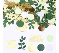 GoldRock Confetti 35th Birthday Decoration Green Gold, Pack of 200 Table Decoration Birthday 35 Years, Confetti Decoration 35th Birthday Decoration, 35th Birthday Man Woman, Confetti Birthday Man