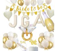 GoldRock Jga Decorative Balloon Set, Stag Party Balloons + Bride To Be Garland + Cake Decoration + Sash + Headband, Decorative Jga Accessories Women, Stag Party Balloons for Bachelorette Romper Party