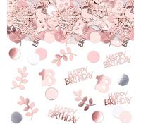 GoldRock Large Confetti 18th Birthday Decoration Rose Gold 2.5-5.5 cm, 200 Pieces Sprinkle Decoration 18th Birthday Girls Boys Decoration 18th Birthday Glitter Table Decoration 18th Birthday