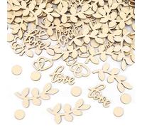 GoldRock Table Decoration Wedding Wooden Hearts Decoration Large, Pack of 100 Love Confetti Wedding Table Decoration Wood, Hearts Golden Wedding Decoration, Wedding Decoration Table, Confetti Wedding
