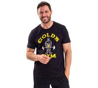Gold's Gym GGCJTS150 Mens Workout Training Tee Muscle Joe Short Sleeve Sports T-Shirt, Black/Gold, Small