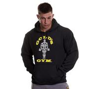 Golds Gym GGSWT155 Men's Overhead Sweater Hoody Printed Hooded Pullover Hoodie, Black, M
