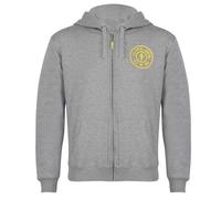 Gold's Gym GGSWT156 Men's Zip Through Sweater Hoody Printed Hooded Sweatshirt Hoodie, Grey Marl, S