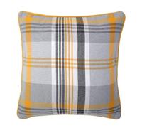Goldstar 100% Cotton Cushion Complete Filled With Hollowfibre Inner Scater Pad For Indoor Outdoor Garden Seating 45 x 45cm or Large 60 x 60cm (Tartan Check Ochre, 45cm x 45cm / 18" x 18")