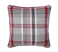 Goldstar 100% Cotton Cushion Complete Filled With Hollowfibre Inner Scater Pad For Indoor Outdoor Garden Seating 45 x 45cm or Large 60 x 60cm (Tartan Check Red, 60cm x 60cm / 24" x 24")