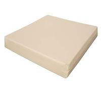 Goldstar 10cm/4 inch Thick Waterproof Seat Pad Rattan Garden Furniture Outdoor Indoor Foam Filled Booster Cushion With Removable Fabric Zipper Cover (45 x 45cm/18" x 18", Cream)