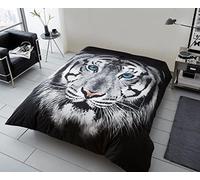 GoldStar 3D Animal Fleece Sofa Bed Throw Soft Cosy Extra Warm Blanket, Tiger Face White, 200X240