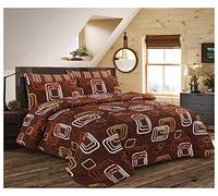 Goldstar Blake Quilted Bedspread Polycotton Coverlet Bed Throw with Pillow Shams to Fit Double and King Size 240 x 260cm (Chocolate)