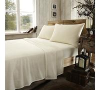 Goldstar® Brushed Cotton Flannelette Fitted Sheets Thermal Flannel Sheets, Double, Cream