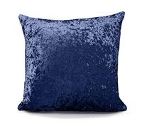 GoldStar Crushed Velvet Luxury Plush Cushion Covers 17 X 17 or 24 X 24 inches, Navy, 17 x 17 in