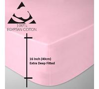 GoldStar® Extra Deep 4 Foot Small Double 200 Thread Egyptian Cotton Fitted Bed Sheets, Pink