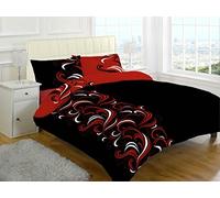 Goldstar® Jacob Black Red King Size Duvet Cover Bedding Set
