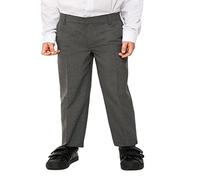 Goldstar Junior Boys Plus Size School Trouser Sturdy Fit Big Waist Half Elasticated 11-12 Years, Grey