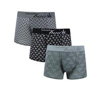 Goldstar® Men's Weeds Leaves Cotton Rich Underwear Trunks Boxer Shorts Hipster Pack of 3, Medium, Black Grey