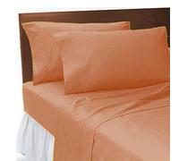 Goldstar® Peach King Size Flat Sheet Polycotton Bedding Plain Dyed Bed Linen
