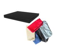 Goldstar Replacement Waterproof Cushion Cover Only For Rattan Chair Sofa 4cm Thick Pad Outdoor Garden, 50 x 48 cm (20" x 19"), Black