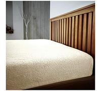 GoldStar® Teddy Fleece Bed Fitted Sheets Extra Deep Luxury Fluffy Warm and Cozy, Single, Cream
