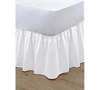 Goldstar® White Single Frilled Base Valance Sheet Under Mattress Bed Linen 38cm Long Frill