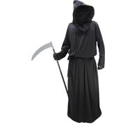 GOLDSTITCH Black Hooded Grim Reaper Costume Robe Halloween Cosplay Phantom Costumes Cloak Cape