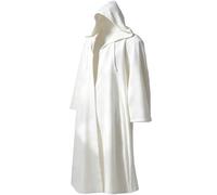 GOLDSTITCH Men Hooded Robe Cloak Knight Fancy Cool Cosplay Costume White XXL