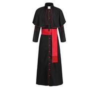 GOLDSTITCH Men's Tunic Costume Halloween Medieval Monk Priest Renaissance Cosplay Black L