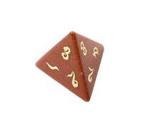 Goldstone Dice Set - Hand-Carved Gemstone Dice D4 D6 D8 D10 D12 D20 Percentile or 7PCS Polyhedral Set for DND & Tabletop RPG(D4Face)