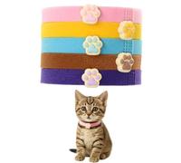 GoldTiger Newborn Kitten Collar Set with Cute Paw Print - 5 Pack, Total Length 9.06 Inches
