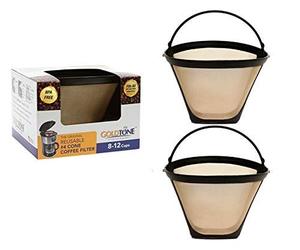 GoldTone Brand Reusable No.4 Cone Style Replacement Cuisinart Coffee Filter replaces your Permanent Coffee Filter for Cuisinart Machines and Brewers (2 Pack)