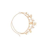 Goldtone waist chain with sea star and faux pearls design fashionable belly chain, 01ゴールデン1685