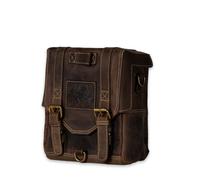Goldtop | Full Leather Magnetic Motorcycle Tank Bag - Large - Tobacco Brown - Classic Custom Style Motorbike Storage Bag with Strong Neodynium Magnets