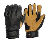Goldtop Short Bobber Deerskin Palm Unlined Leather Motorcycle Gloves - Black (L - 8.5")
